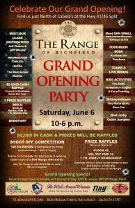 Grand opening party for The Range of Richfield with food, drink, and competitions.
