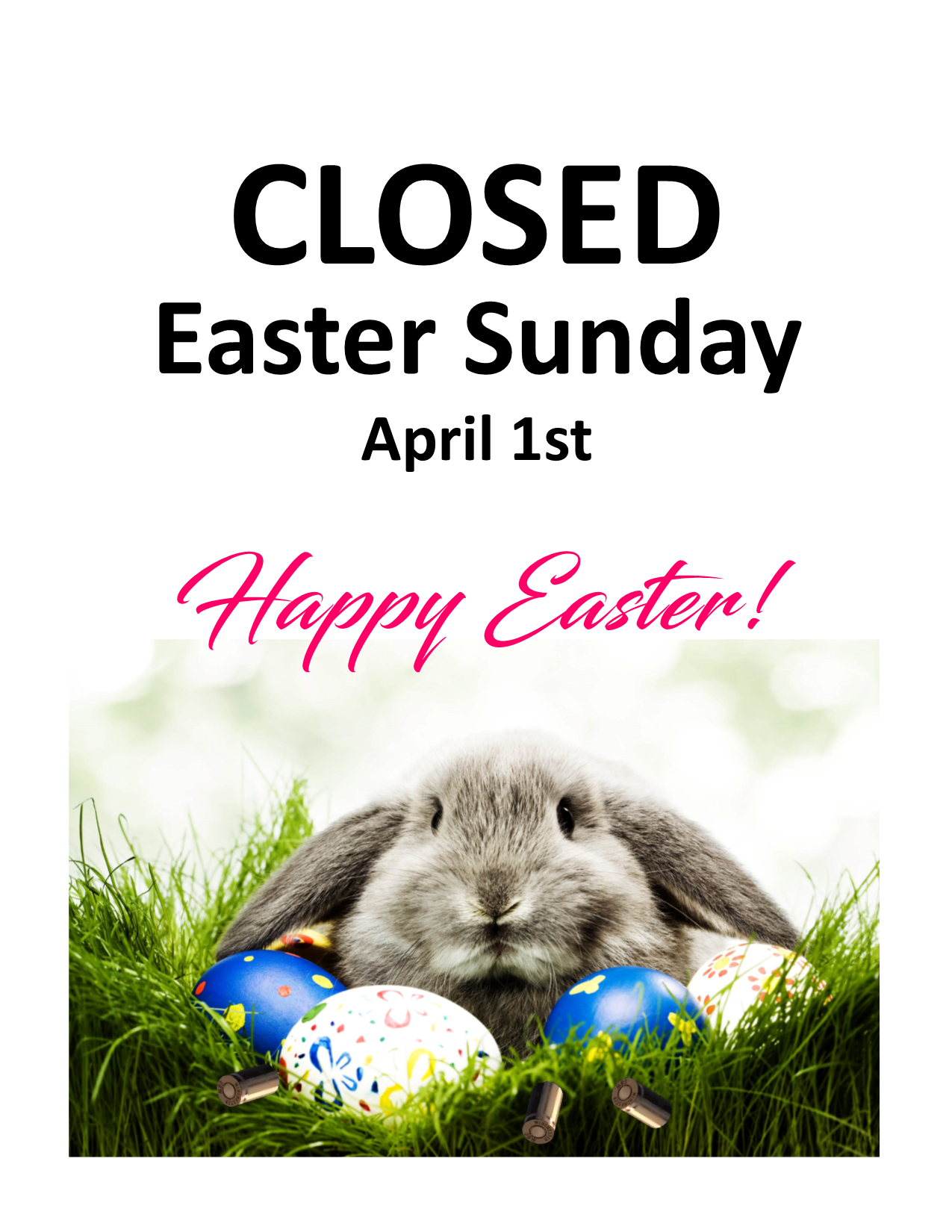Printable Closed For Easter Sign Printable World Holiday