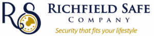 Partial view of a company logo with the tagline about security.