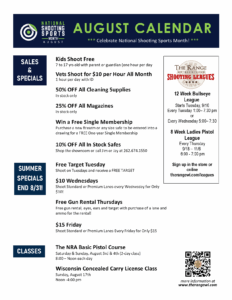 Flyer showcasing sales, summer specials, and rental offers at a sporting goods store.