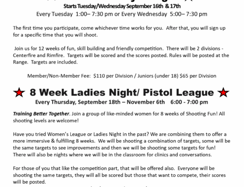 Leagues Start in September!